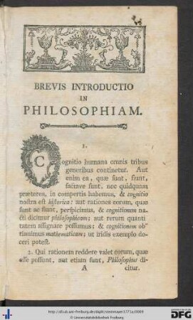 Brevis Introductio In Philosophiam.