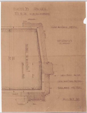 Dienstwohnung des Reichsaußenministers Joachim von Ribbentrop, Berlin-Mitte Umbau: Tür Nr. 26 Halle zum Wartezimmer EG, Querschnitt 1:1