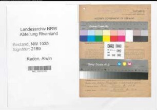 Entnazifizierung Alwin Kaden , geb. 06.01.1905 (Bergmann)