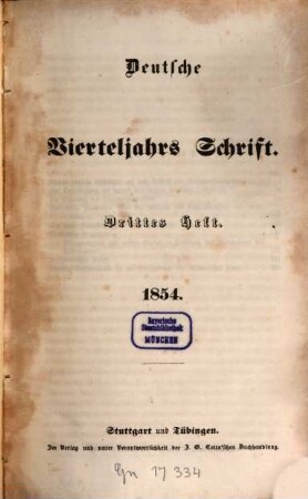 Deutsche Vierteljahrs-Schrift. 1854,3/4