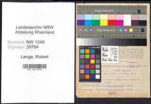 Entnazifizierung Robert Lange , geb. 21.08.1886 (Elektriker)