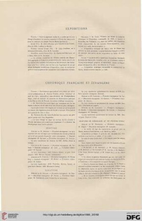 Chronique française et étrangère