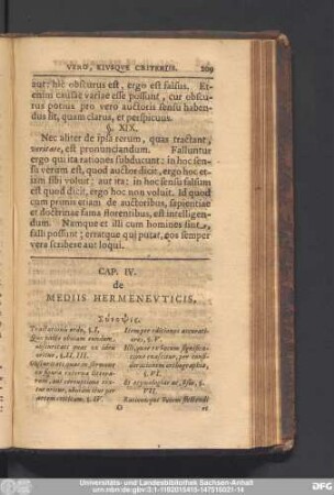 Cap. IV. de Mediis Hermeneuticis.