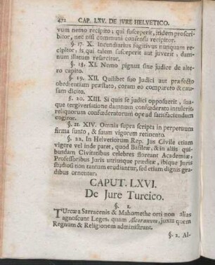 Caput. LXVI. De Jure Turcico.