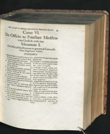Caput VI. De Officio ac Potestate Ministrorum Christi & verbi eius.