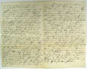 Brief von Bernhard Rostosky an seine Mutter, mit Briefumschlag