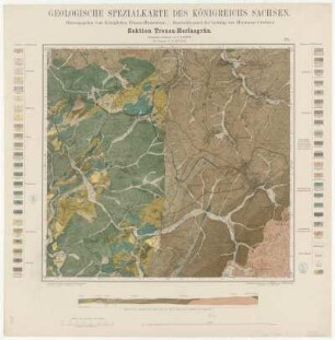 Sektion 134 : Treuen und Herlasgrün, 1910 : Sektion Treuen - Herlasgrün / geolog. Aufnahme von K. Dalmer ... - [2. Aufl.] / geolog. Neuaufnahme von E. Weise .... - 1:25 000. - Leipzig : Giesecke & Devrient , 1910. - 1 Kt. : mehrfarb. ; Mit Profil