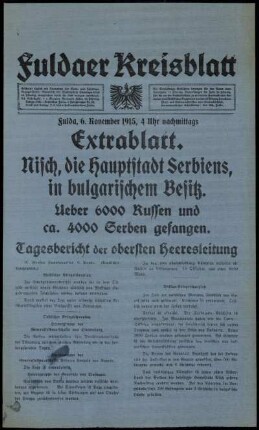 Zweite Ausgabe vom Samstag, den 06. November 1915.