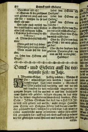 Danck- und Gebeter auff die vornehmste Feste im Jahr.