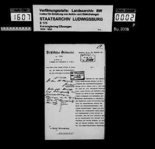 Schuldenwesen der Pfarrgemeinde Bargau