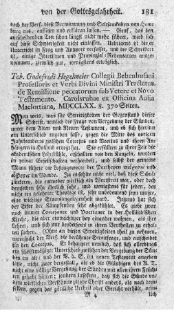 De remissione peccatorum sub vetere et novo testamento. Tract.