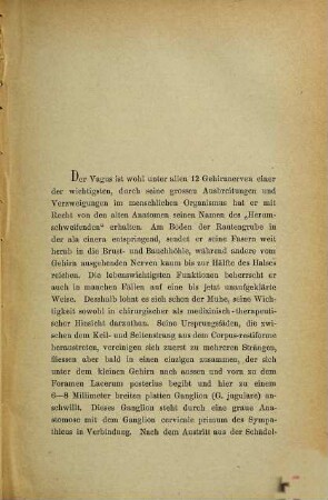 Die Erscheinungen bei Verletzungen des Nervus vagus