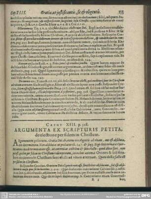 Caput XIII. Argumenta Ex Scripturis Petita, de electione per fidem in Christum