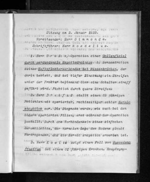 Sitzung am 3. Januar 1922.