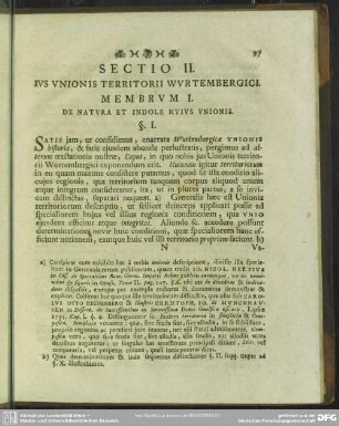 Sectio II. Ius Unionis Territori Wurtembergici