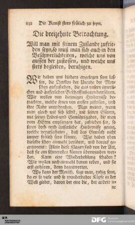 Die dreizehnte Betrachtung.