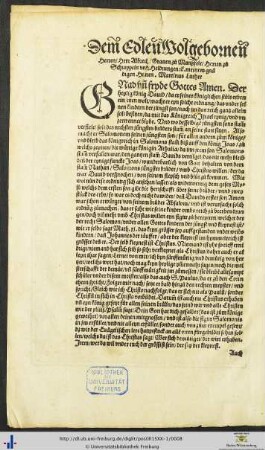 Eyn Christliche vorred Martin Luther