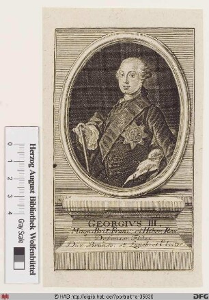 Bildnis Georg III. (Wilhelm Friedrich) (George William Frederick), König von Großbritannien u. Irland, Kurfürst (1815 König) von Hannover (reg. 1760-1820)