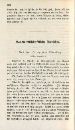 Landwirthschaftliche Berichte.