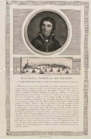 Porträt des Generals André Masséna/ Belagerung von Genua (aus einer Porträtfolge zur Französischen Revolution)