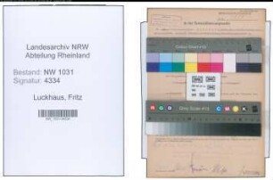 Entnazifizierung Fritz Luckhaus , geb. 06.02.1894 (Polizist)