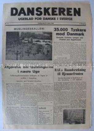 Illustrierte Wochenzeitung für Schweden und Dänemark aus der Zeit der deutschen Besetzung Dänemarks u.a. mit einem Bericht über die deutsche Besatzung in Dänemark