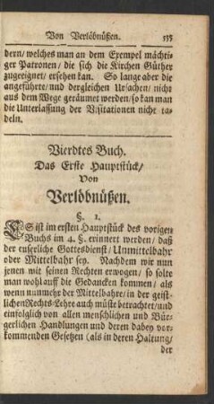 Das Erste Hauptstück/ Von Verlöbnüßen