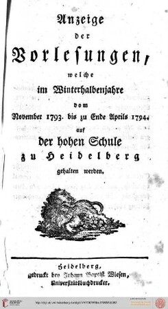 Wintersemester 1793/1794
