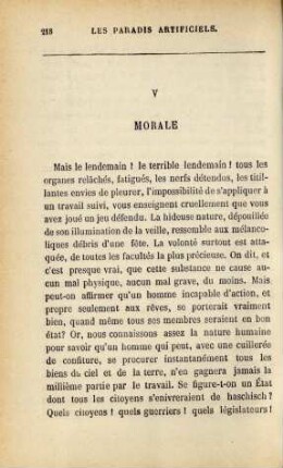 V. Morale