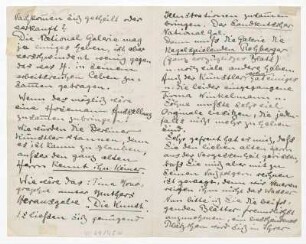 Brief von Heinrich Zille an den Schriftsteller Georg Hermann