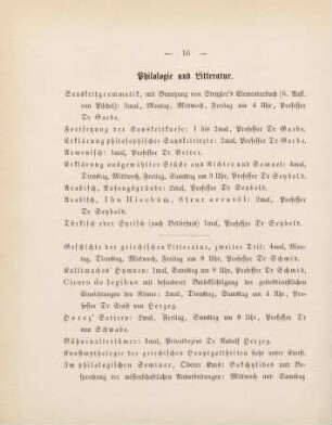 16-18, Philologie und Literatur