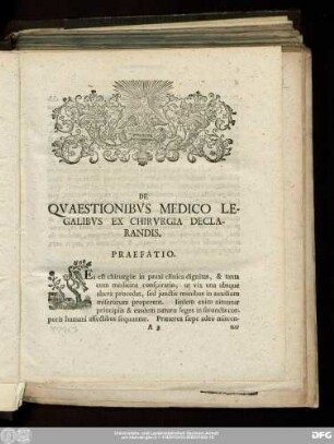 De Quaestionibus Medico Legalibus Ex Chirurgia Declarandis.