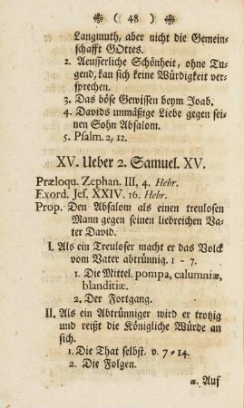 XV. Ueber 2. Sam. XV.