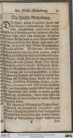 Die Fuenffte Abtheilung
