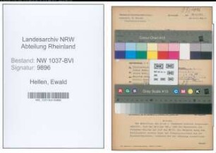 Entnazifizierung Ewald Zur Hellen , geb. 26.12.1882 (Steuersekretaer)