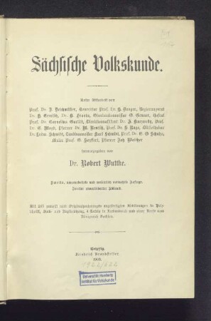 Sächsische Volkskunde