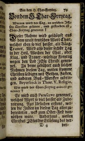 Von dem H. Char-Freytag.