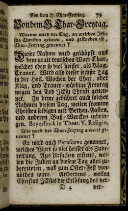 Von dem H. Char-Freytag.