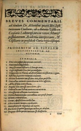 Breves commentarii ad titulum de actionibus quarti libri institutionum civilium