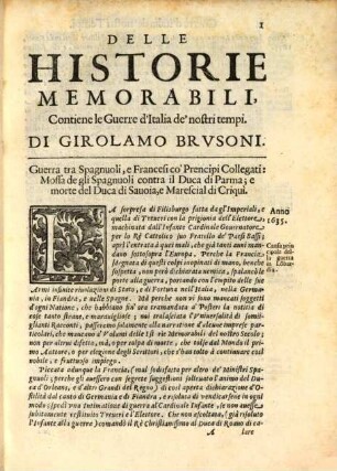 Delle historie memorabili de' nostri tempi, 6. Contiene le guerre d'Italia