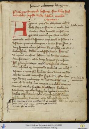 (2r) Besitzvermerk von Johannes Brisgoicus.