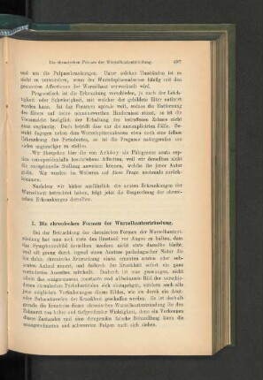 2. Die chronischen Formen der Wurzelhautentzündung.