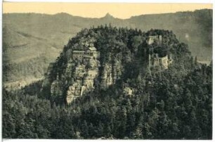 Oybin. Berg Oybin mit Scharfenstein