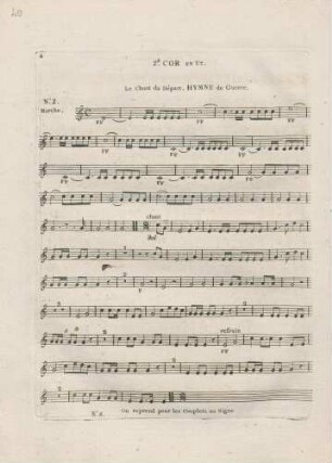 No. 2 Marche. Le Chant du Départ. Hymne de Guerre.