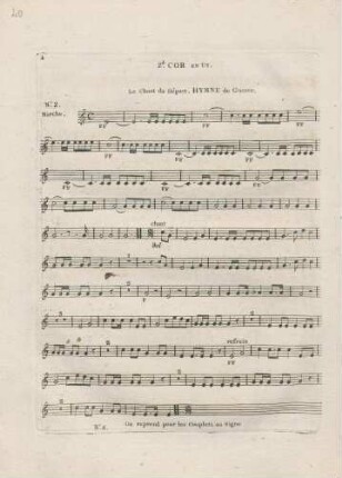 No. 2 Marche. Le Chant du Départ. Hymne de Guerre.