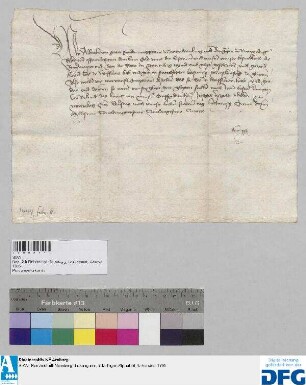 Markgraf Albrecht von Brandenburg sagt der Nürnberger Kaufmannschaft zur Frankfurter Fastenmesse Geleit zu.