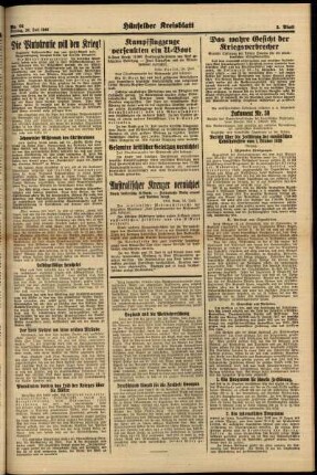 Zweite Ausgabe vom Freitag, den 26. Juli 1940.