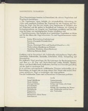 Geschützte Tierarten