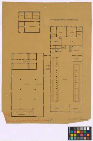 Hammelwarder Sand[e] (Schwanewede): Vorwerk. - Schweinestall, Speicher (Grundriss). - zwei Stallteile (Grundriss). - Wohnteil (Grundriss)
