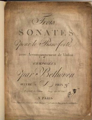 Trois sonates pour le piano-forte avec accompagnement de violon oeuvre 12